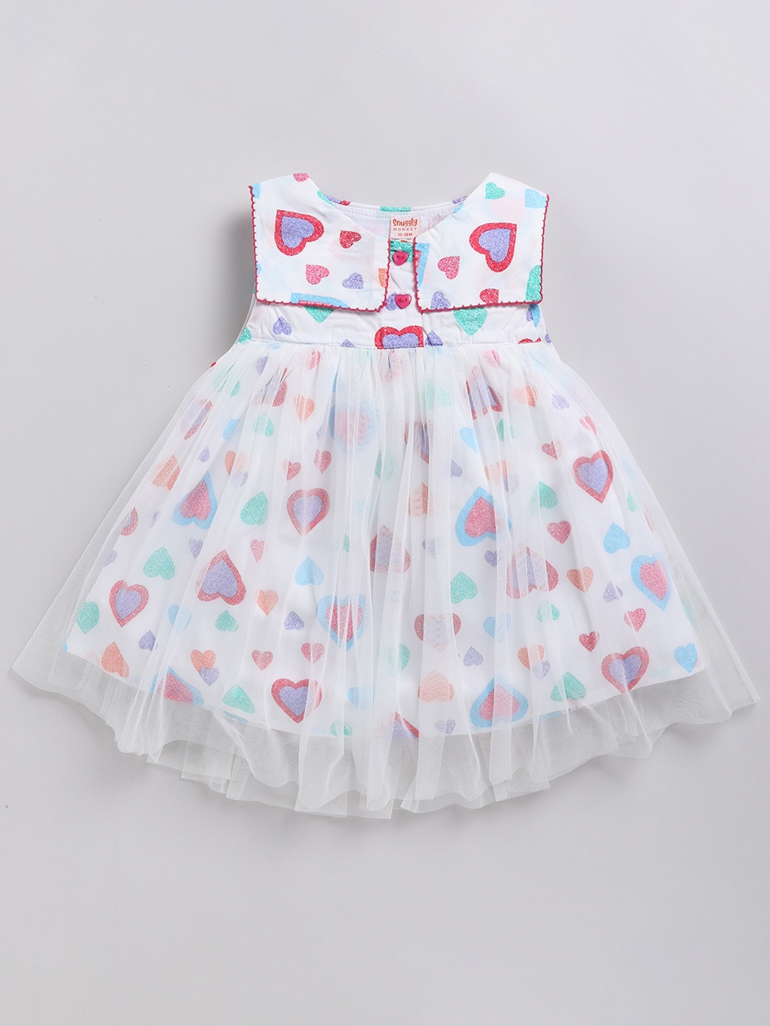 

SNUGGLY MONKEY Girls Printed A-Line Dress, White