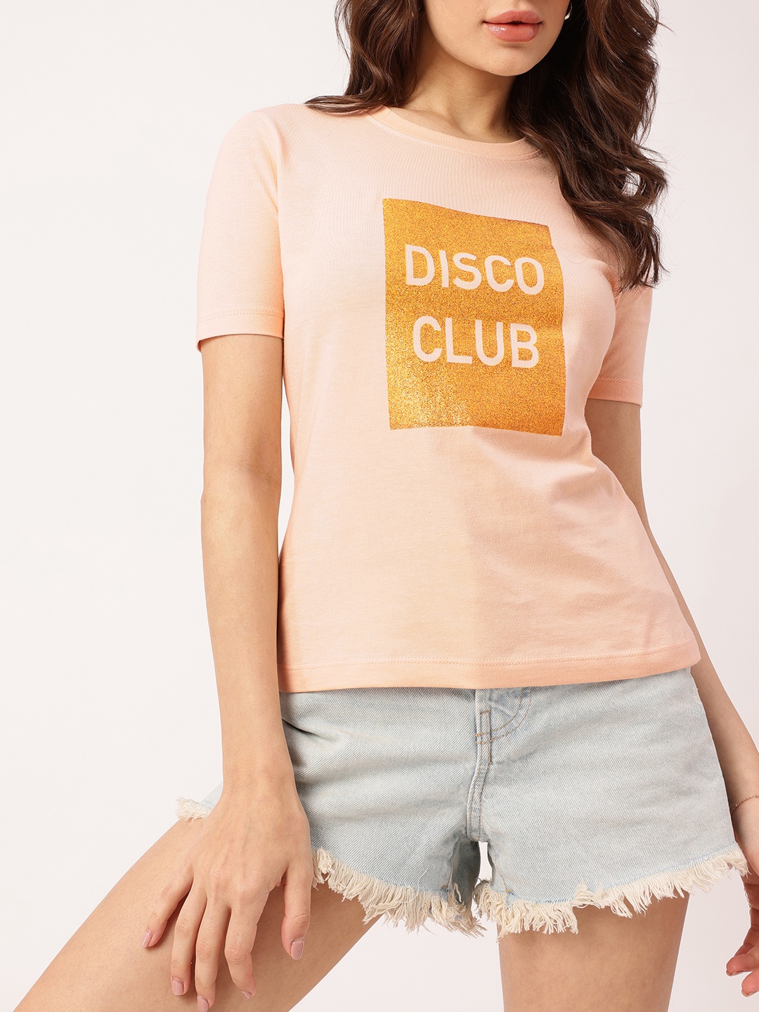 

DressBerry Street Cool Printed Casual T-shirt, Peach