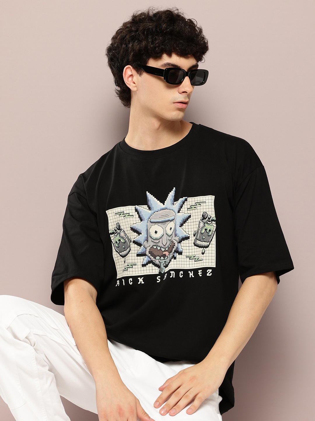 

Kook N Keech Printed Drop-Shoulder Pure Cotton T-shirt, Black