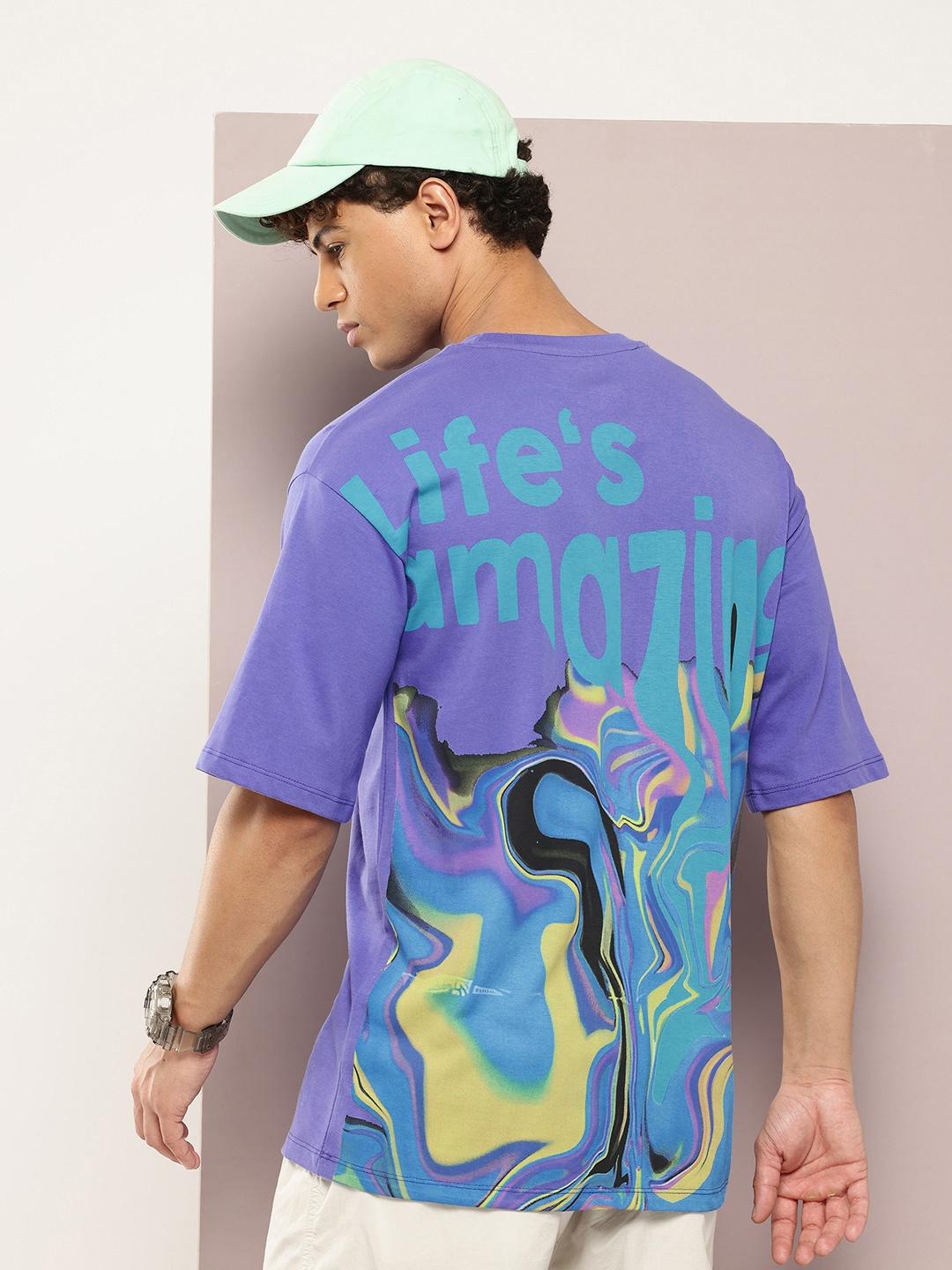 

Kook N Keech Men Typography Printed Drop-Shoulder Sleeves T-shirt, Blue