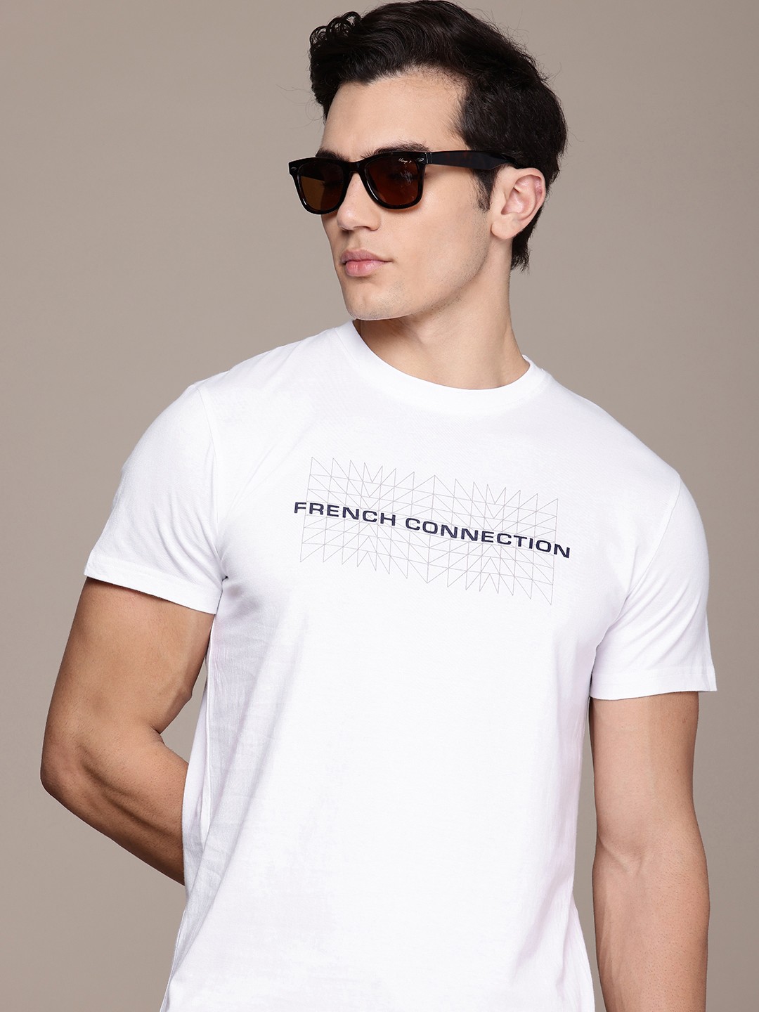 

French Connection Bio Finish Brand Logo T-shirt, White