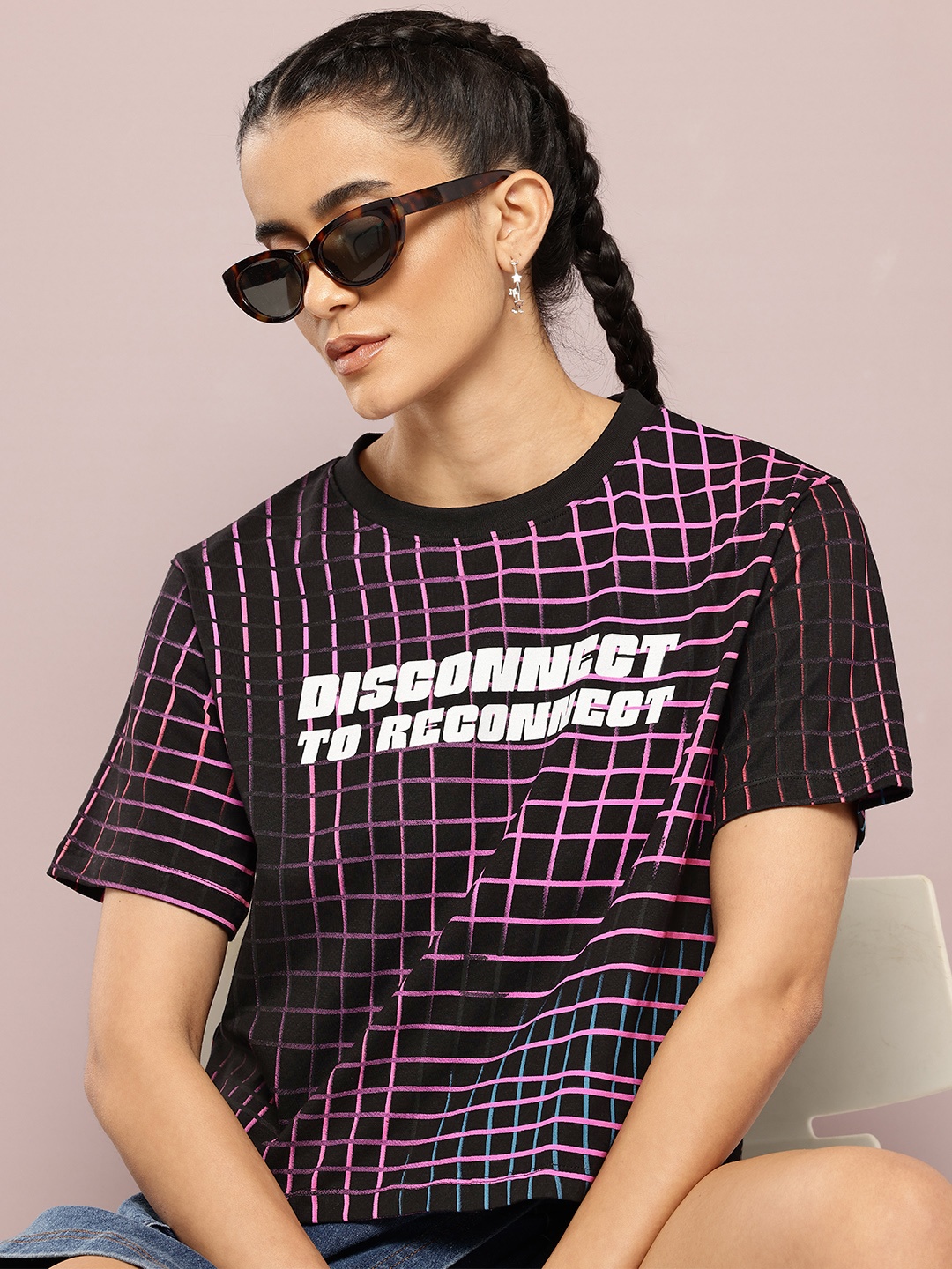 

Kook N Keech Women Printed Pure Cotton T-shirt, Black