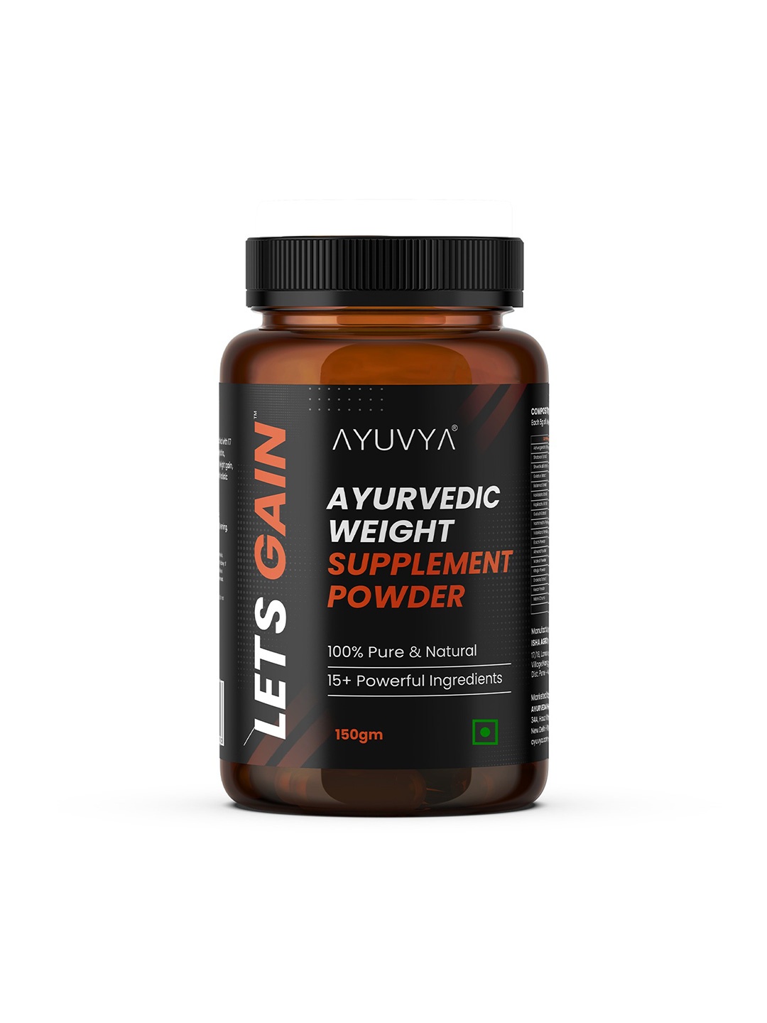 

Ayuvya Ayurvedic Lets Gain Weight and Mass Gain Powder - 150 g, Camel brown