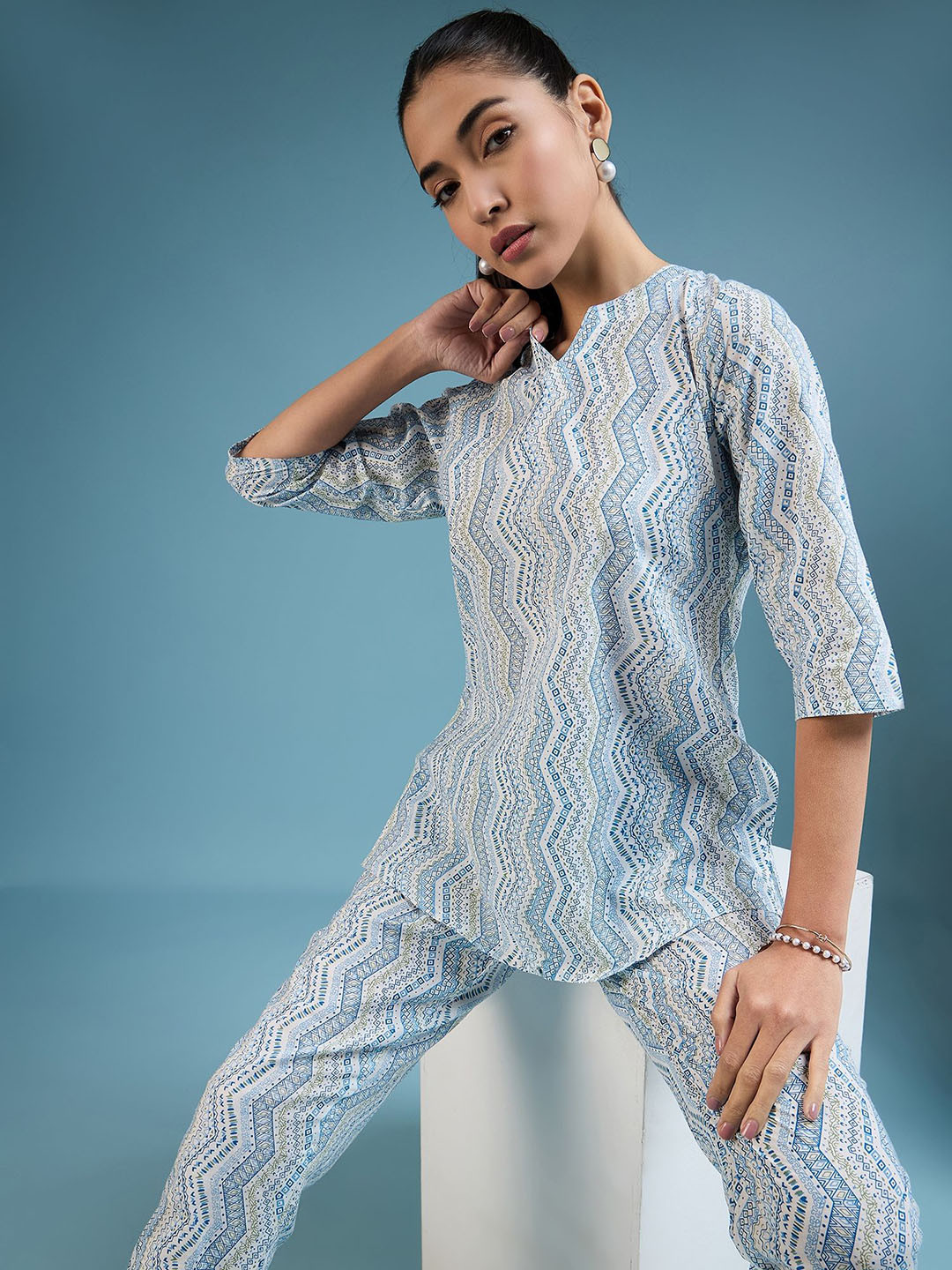 

VIRICA Printed Top With Trousers, White