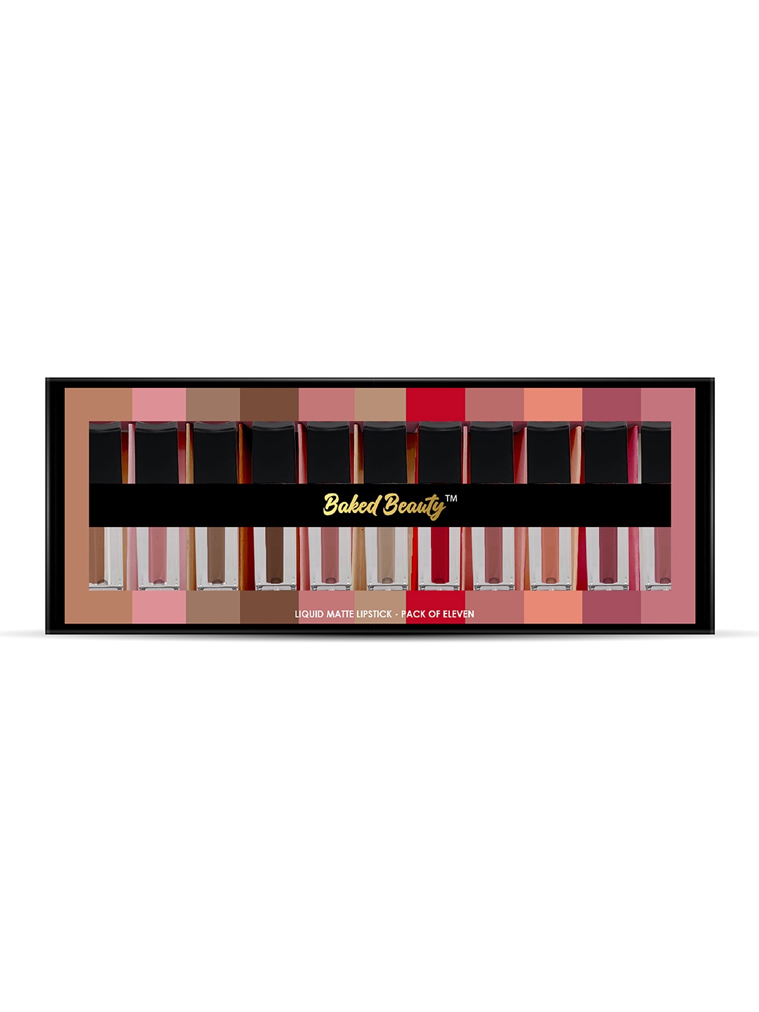 

Baked Beauty Set of 11 Liquid Matte Lipstick with Vitamin E - 1.5 ml each, Multi