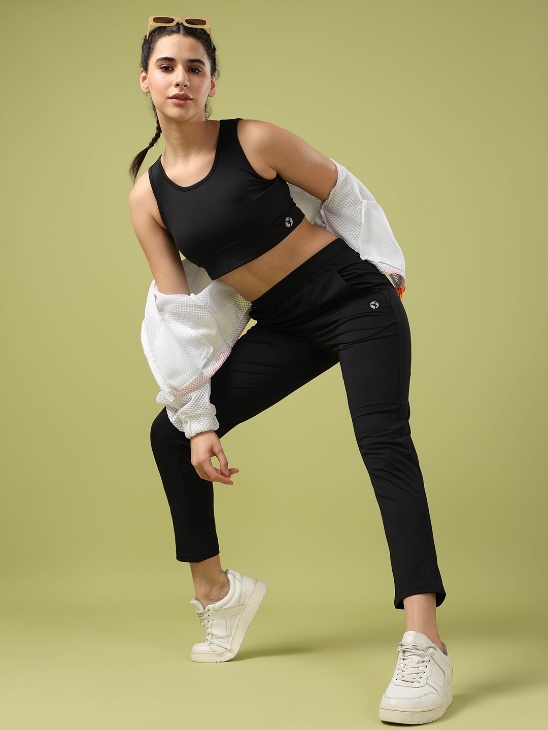 

Technosport Women Slim-Fit Sports Track Pants, Black