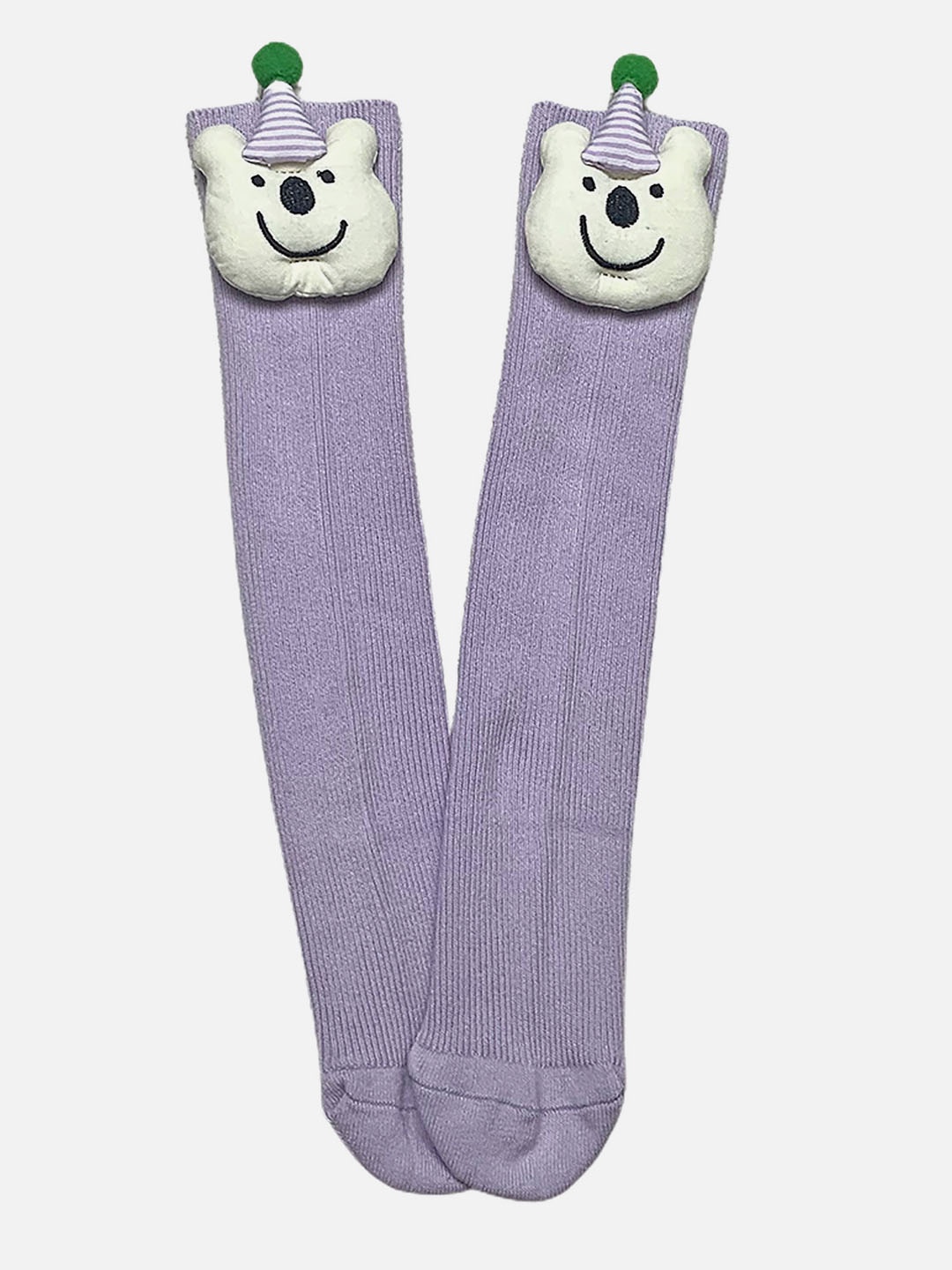 

Little Surprise Box LLP Kids 3D Party Hat Teddy Socks, Purple