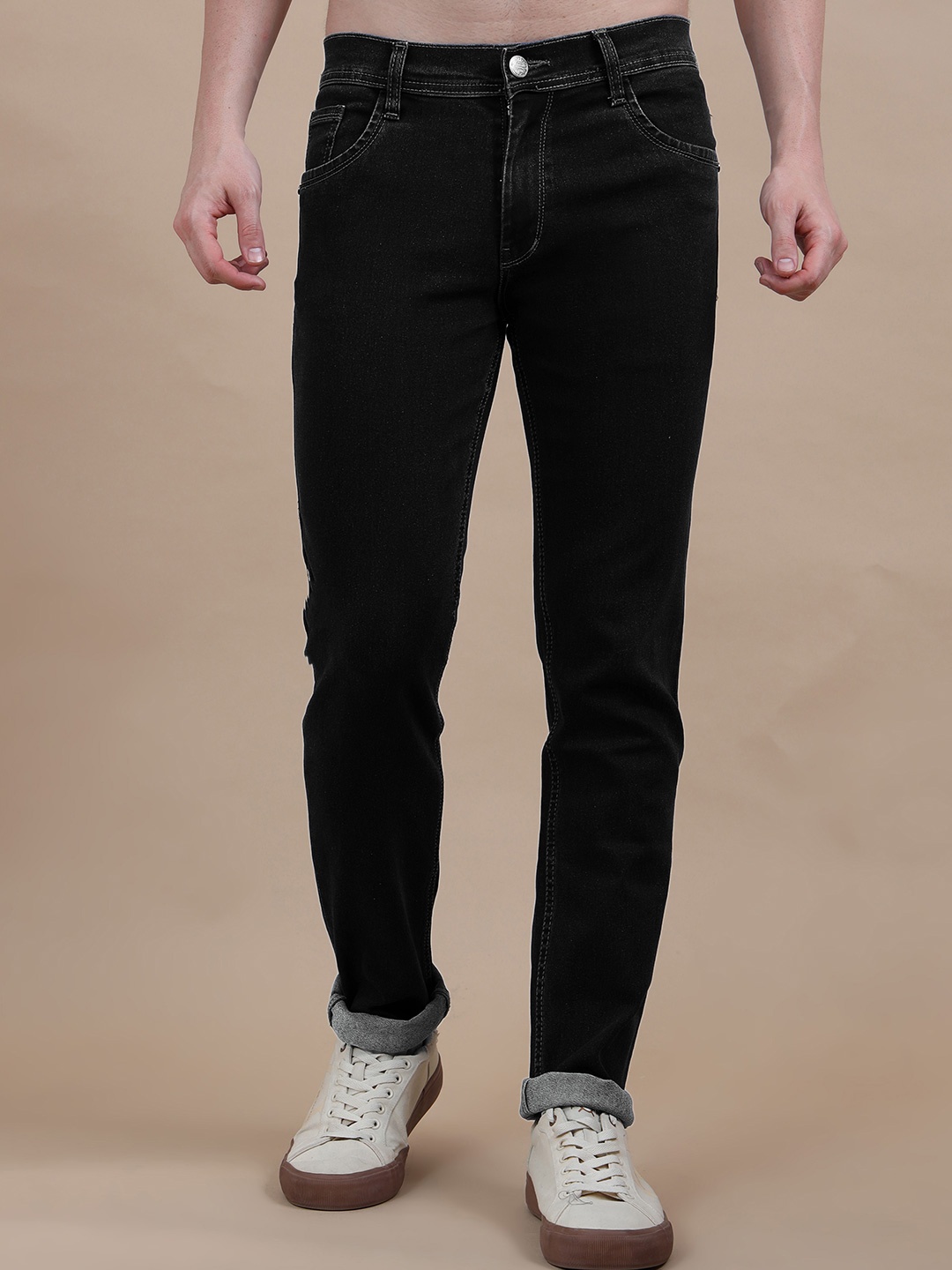 

MIRAAN Men Mid-Rise Regular Fit Jeans, Black