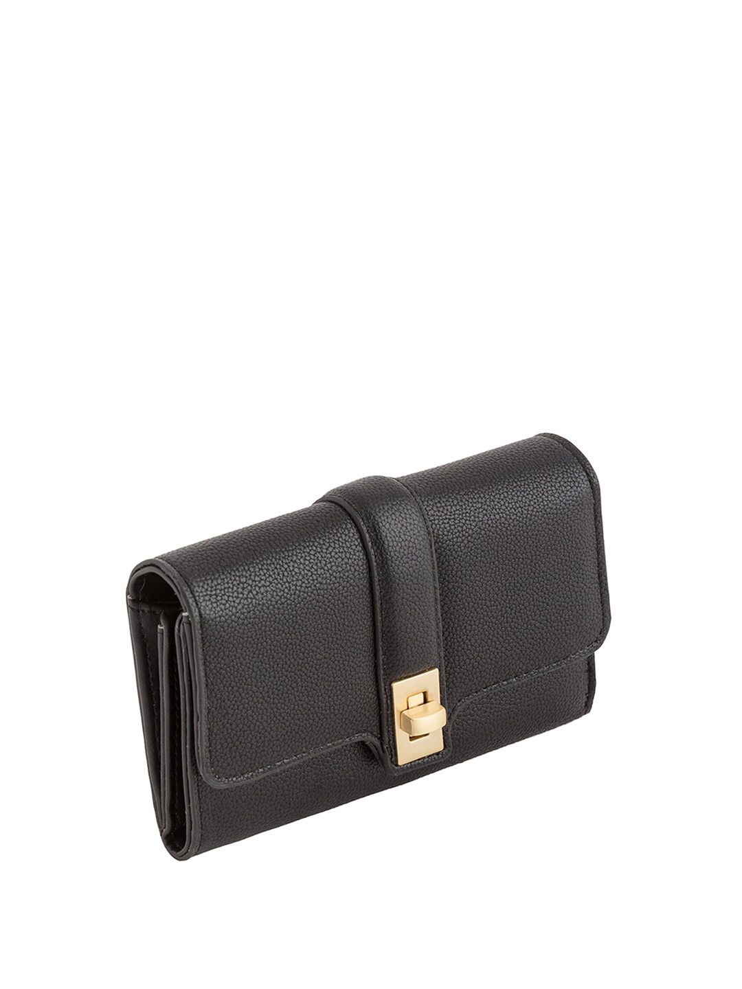 

CARPISA Women Leather Tri-Fold Wallet, Black