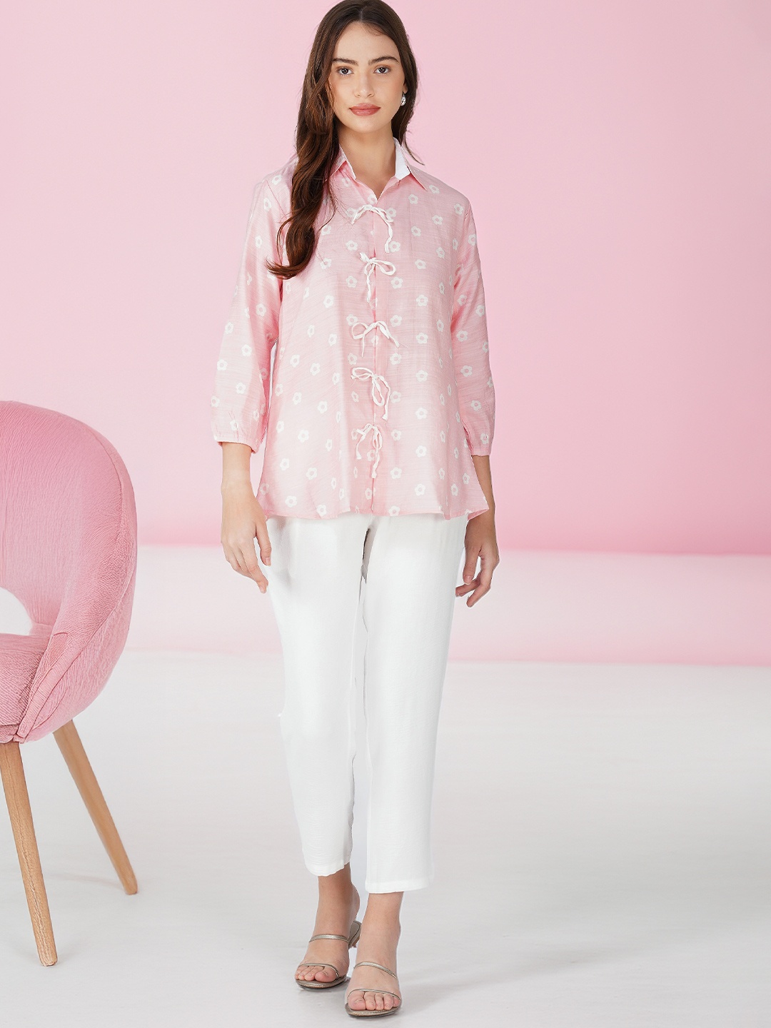 

Bindigasm Printed Shirt & Trouser, Pink