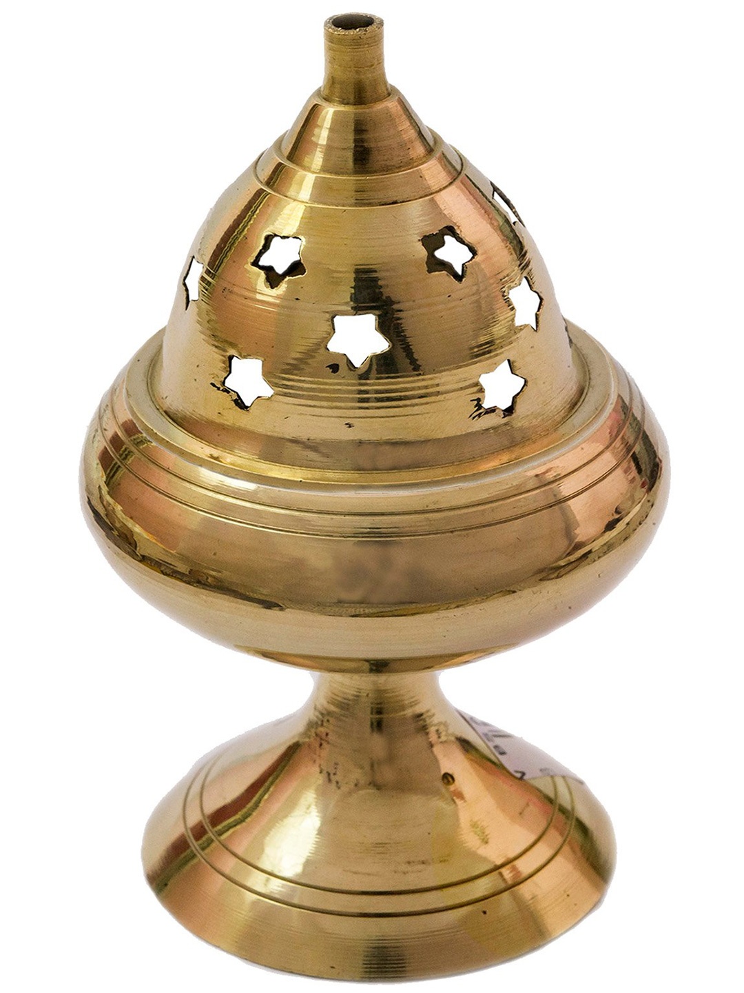 

Exotic India 4" Brass Amar Jyot with Lid, Gold