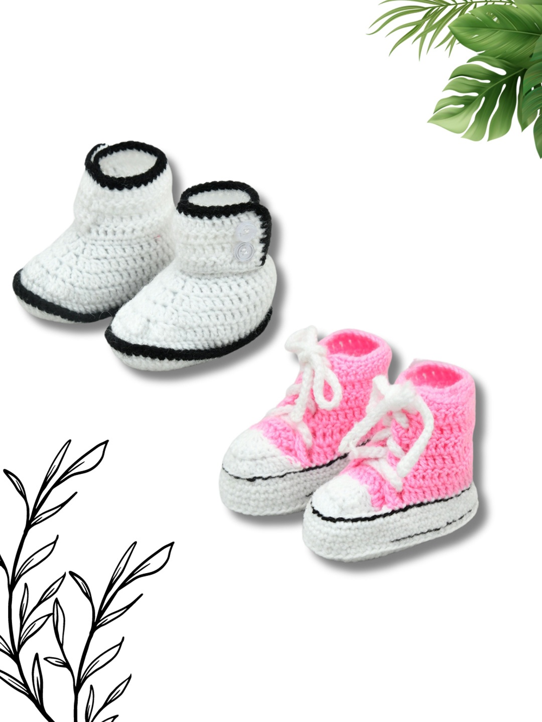 

FUNKRAFTS Girls Pure Wool Booties, Pink