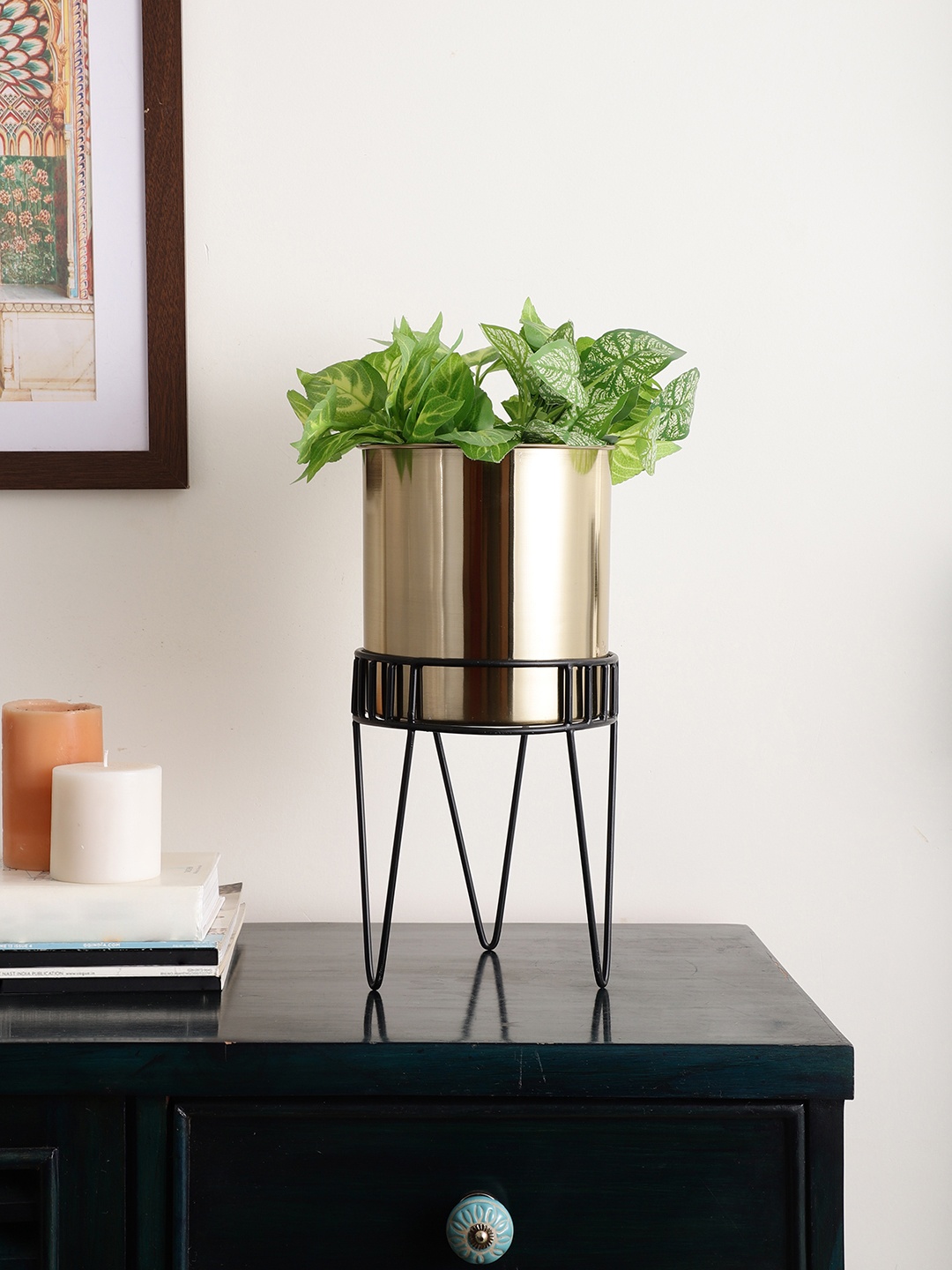 

Maison Modern TriFlora Haven Gold-Toned Planter with Stand Stainless Steel