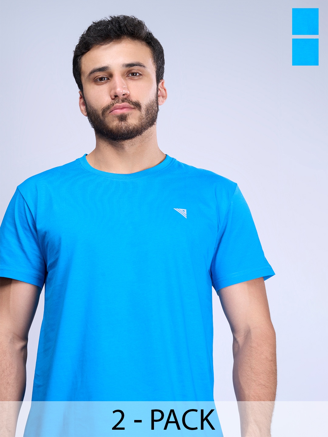 

Unibro Men Pack of 2 Cotton Half Sleeve T Shirts, Blue