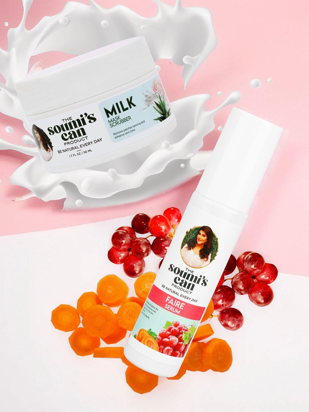 

THE SOUMI'S CAN PRODUCT Faire Serum 100ml & Milk Mask Scrubber 50ml, Multi