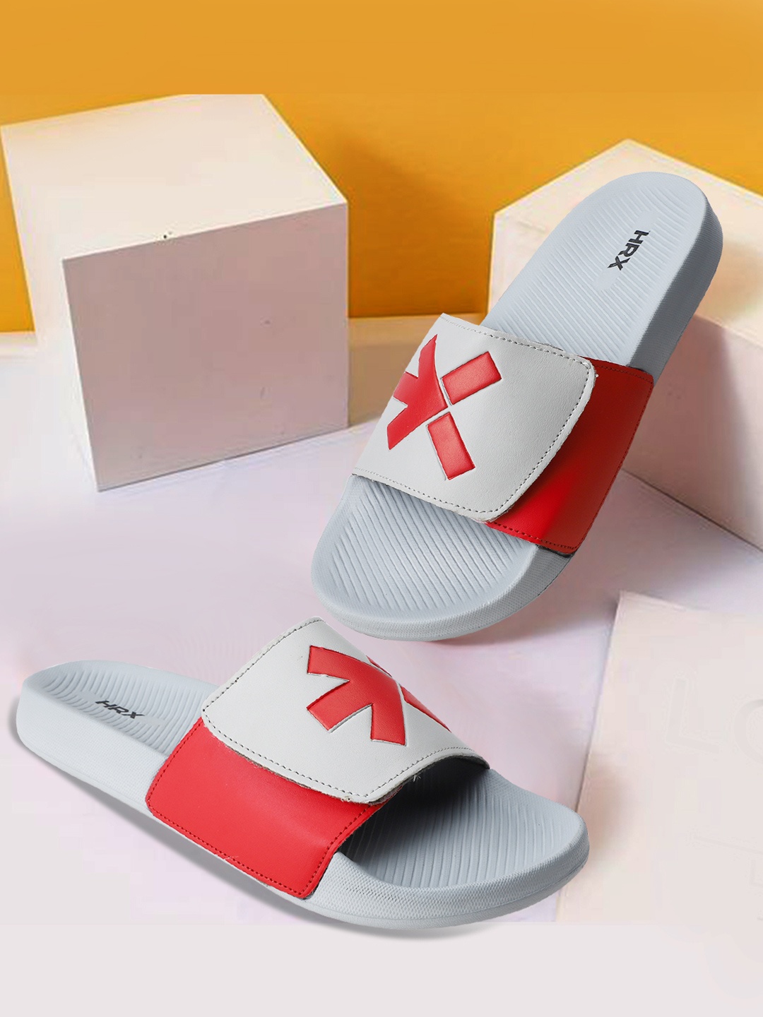 

HRX by Hrithik Roshan Men Printed Sliders, Grey