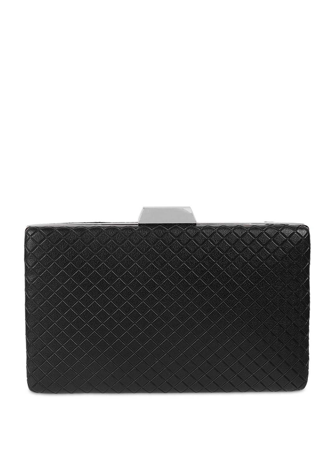 

Metro Checked Box Clutch, Black