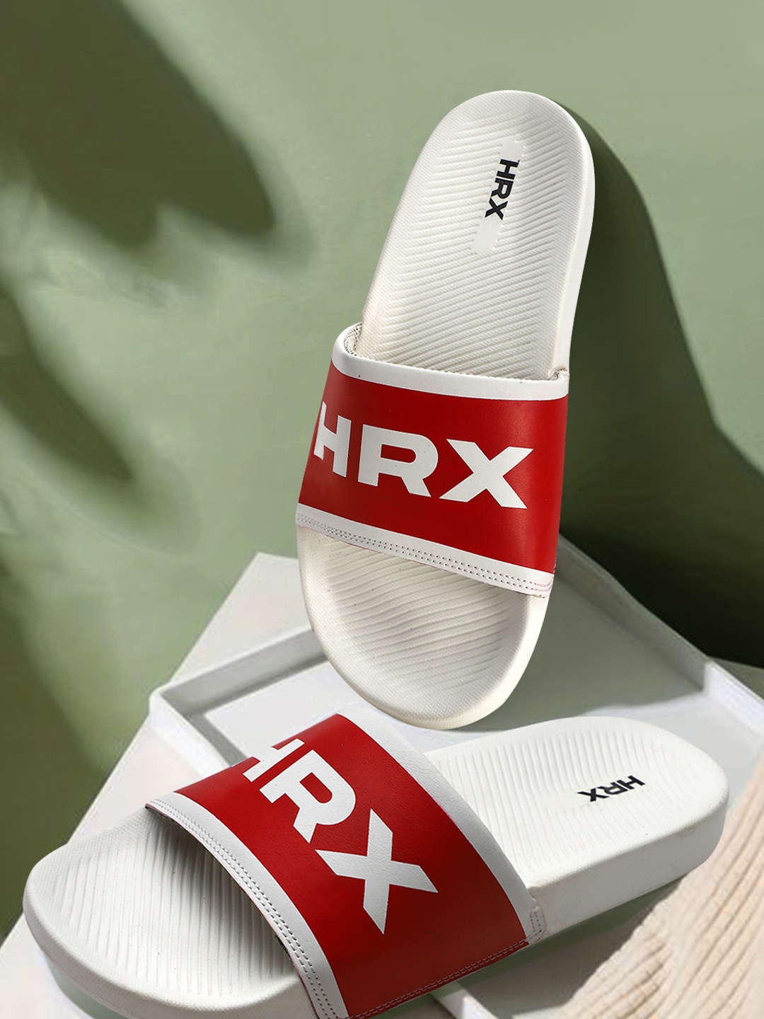 

HRX by Hrithik Roshan Men Printed Sliders, White