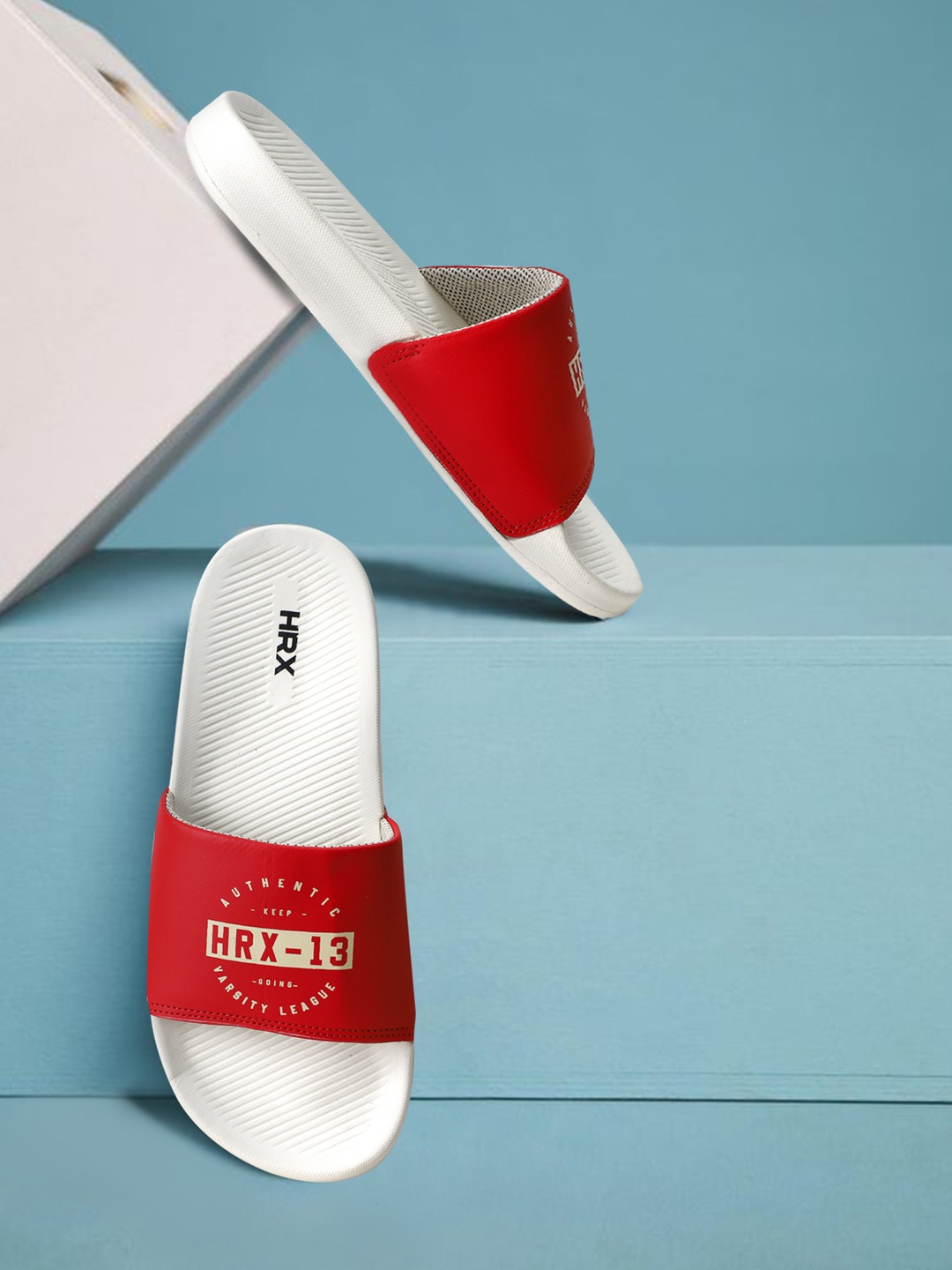 

HRX by Hrithik Roshan Men Printed Sliders, Off white
