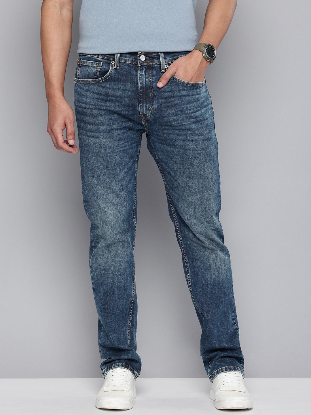 

Levis Men 505 Heavy Fade Stretchable Jeans, Blue