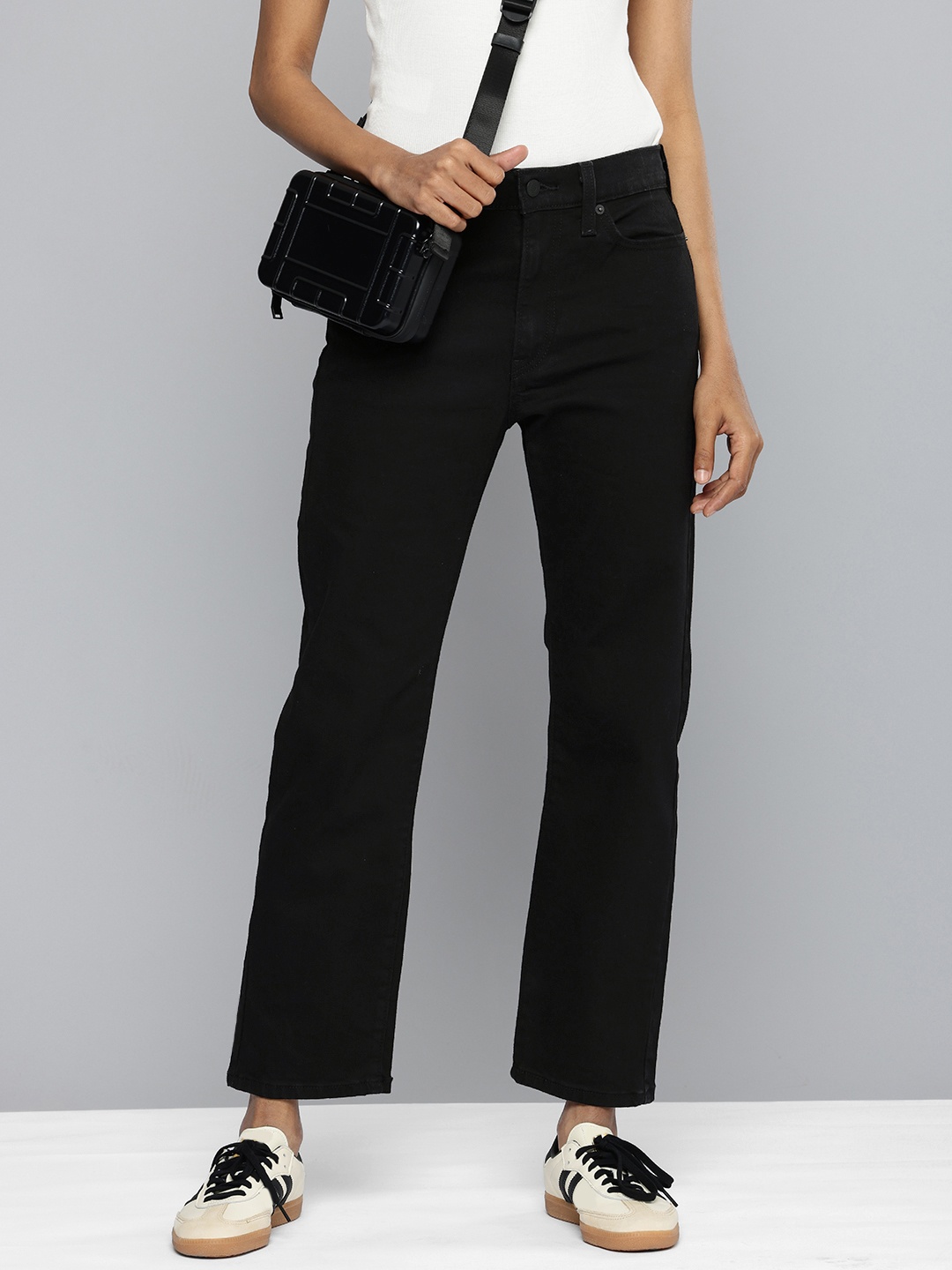 

Levis Women Wedgie Straight Fit Stretchable Jeans, Black