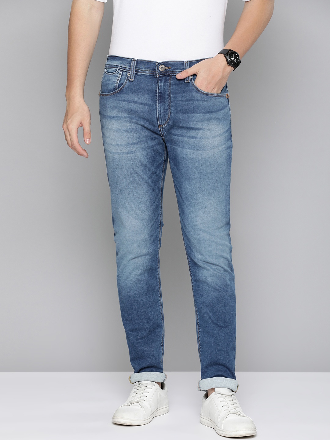 

Levis Men 512 Slim Fit Heavy Fade Stretchable Jeans, Blue