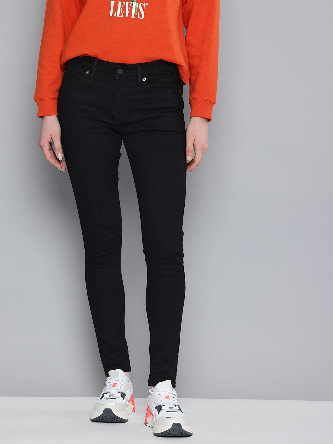 

Levis Women 711 Skinny Fit Stretchable Jeans, Black