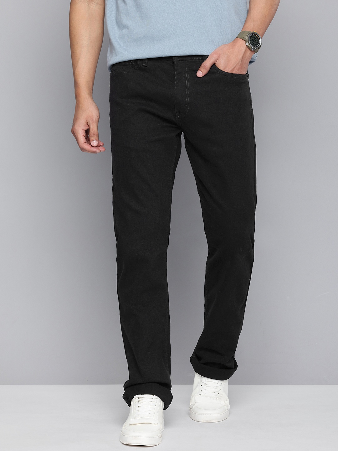 

Levis Men 513 Slim Straight Fit Stretchable Jeans, Black