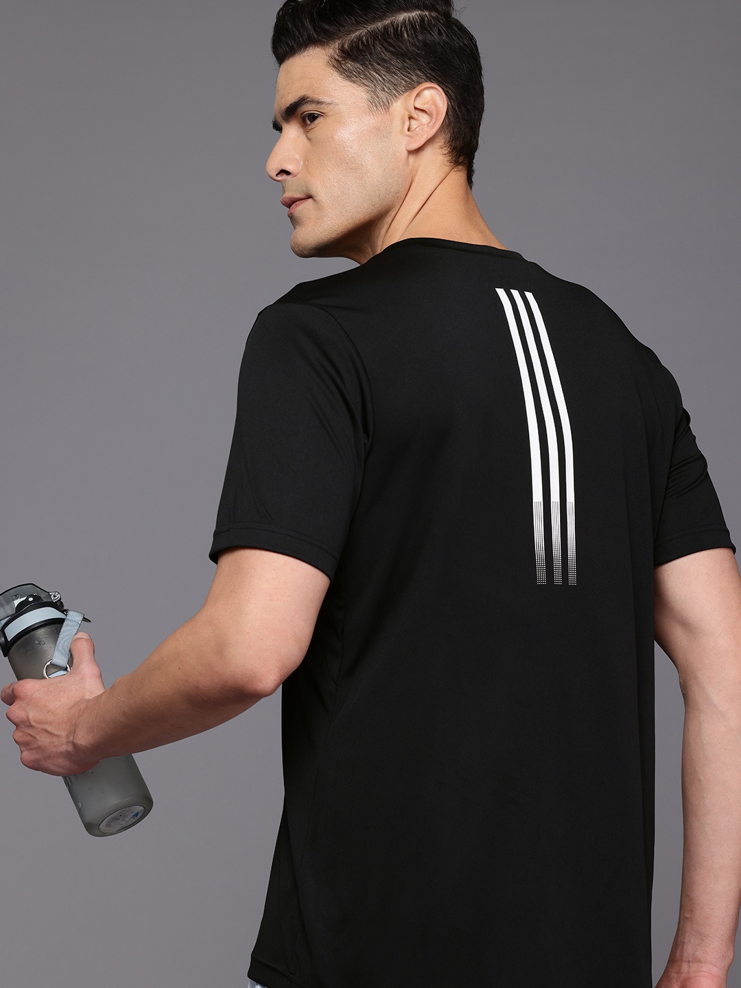 

ADIDAS Aeroready 3-Striped Logo T-shirt, Black