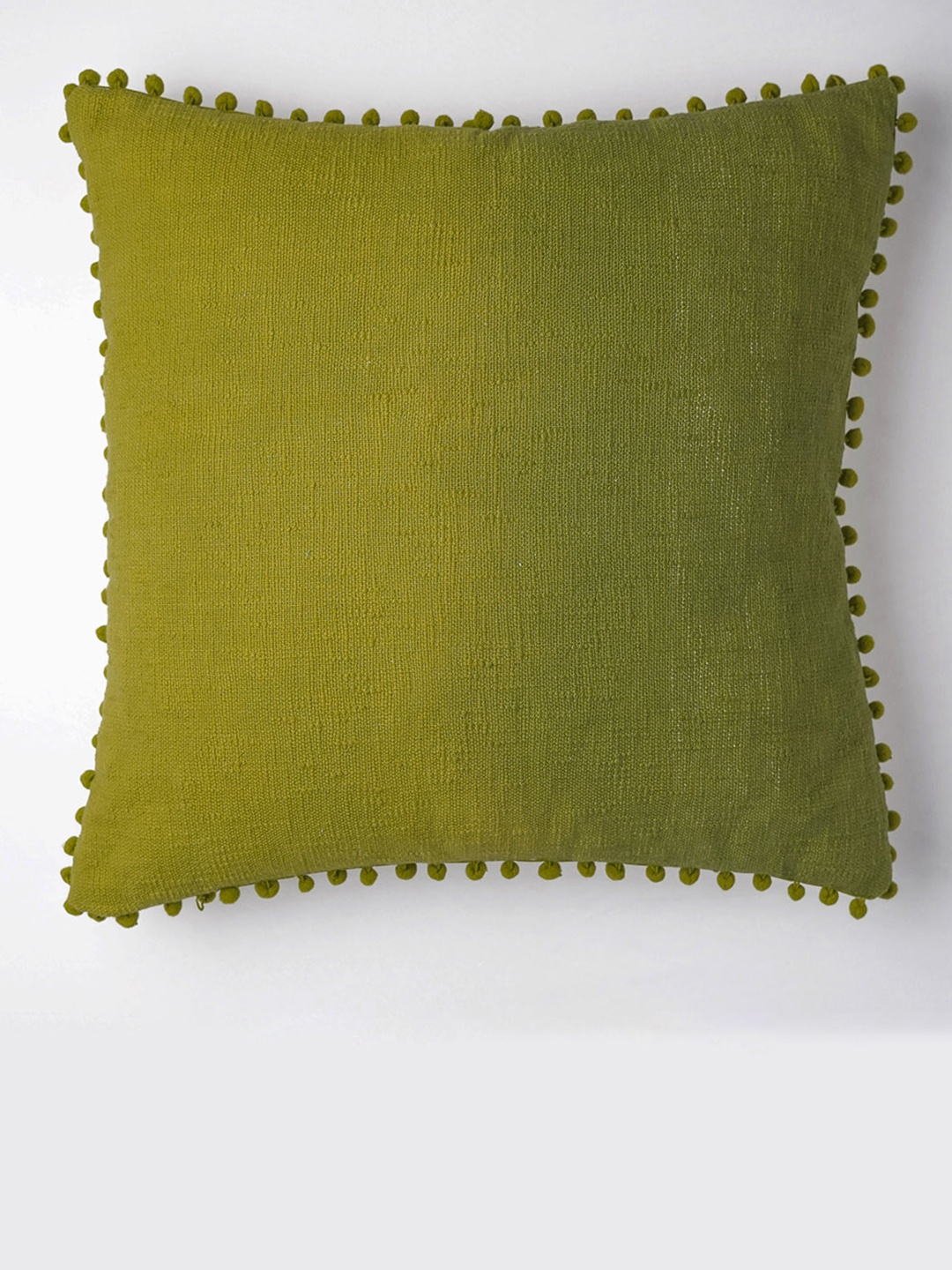 

ONSETHOMES flair of nature Lime Green Cotton Square Cushion Cover