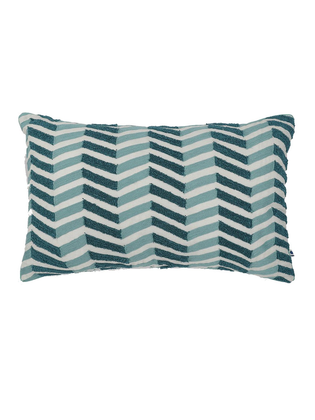 

ONSETHOMES Turquoise Blue Chevron Embroidered Rectangle Cushion Covers