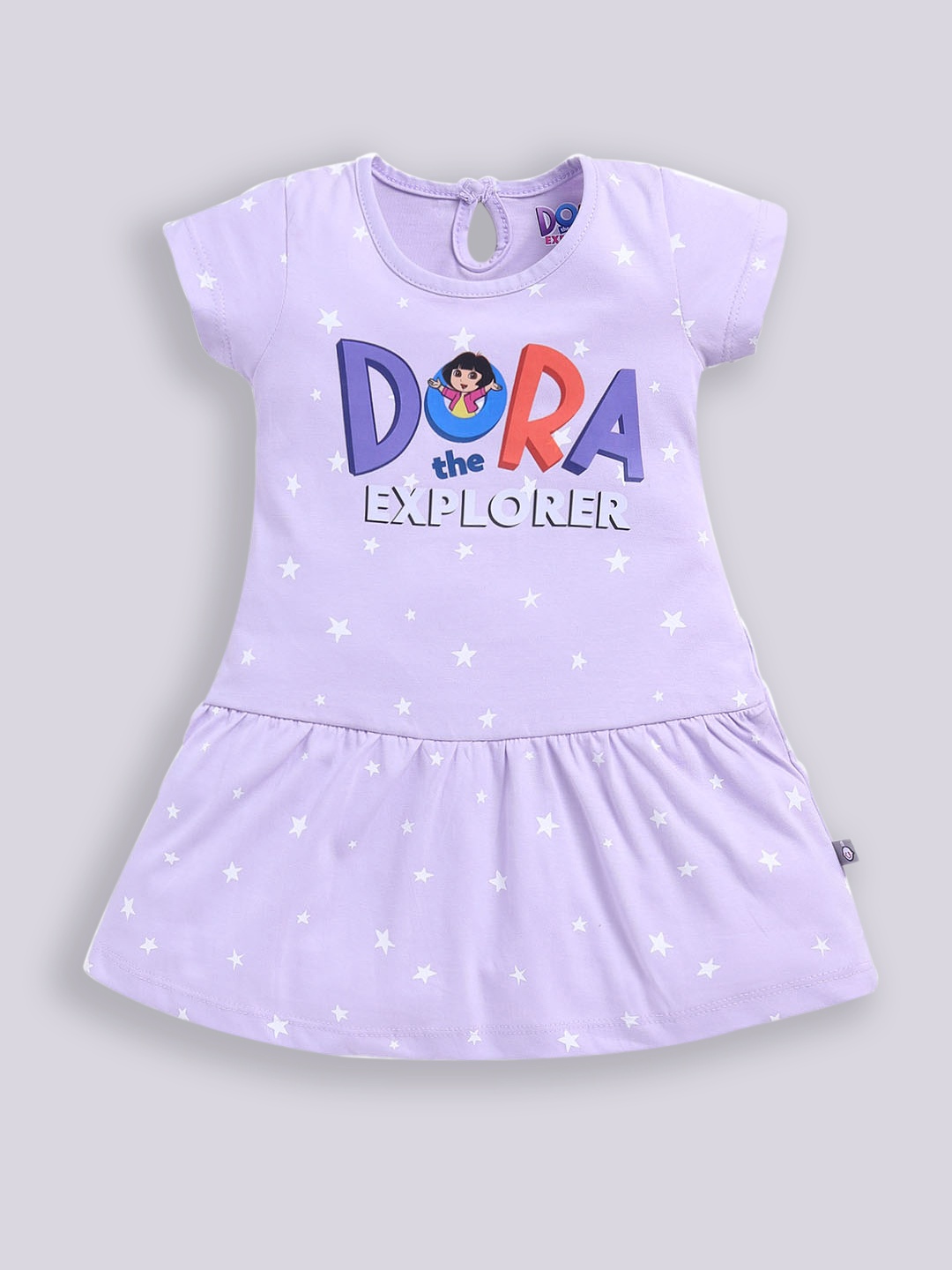 

YK X Tinyo Infant Girls Dora Printed Pure Cotton A-Line Dress, Lavender