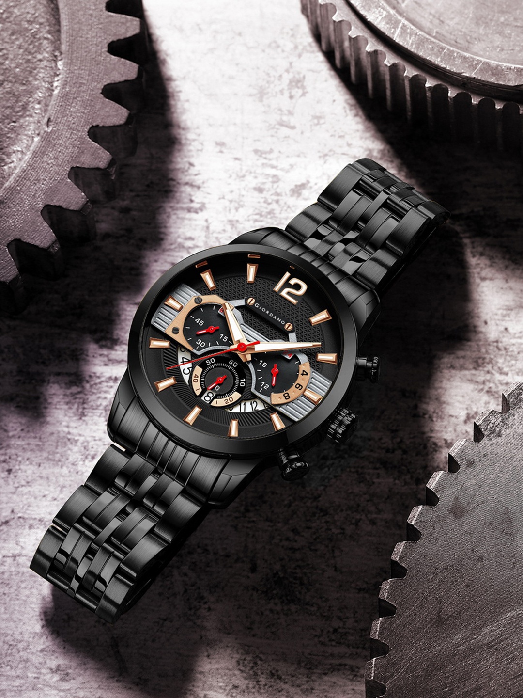 

GIORDANO Men Dial & Bracelet Style Straps Analogue Watch GZ-50032-22, Black