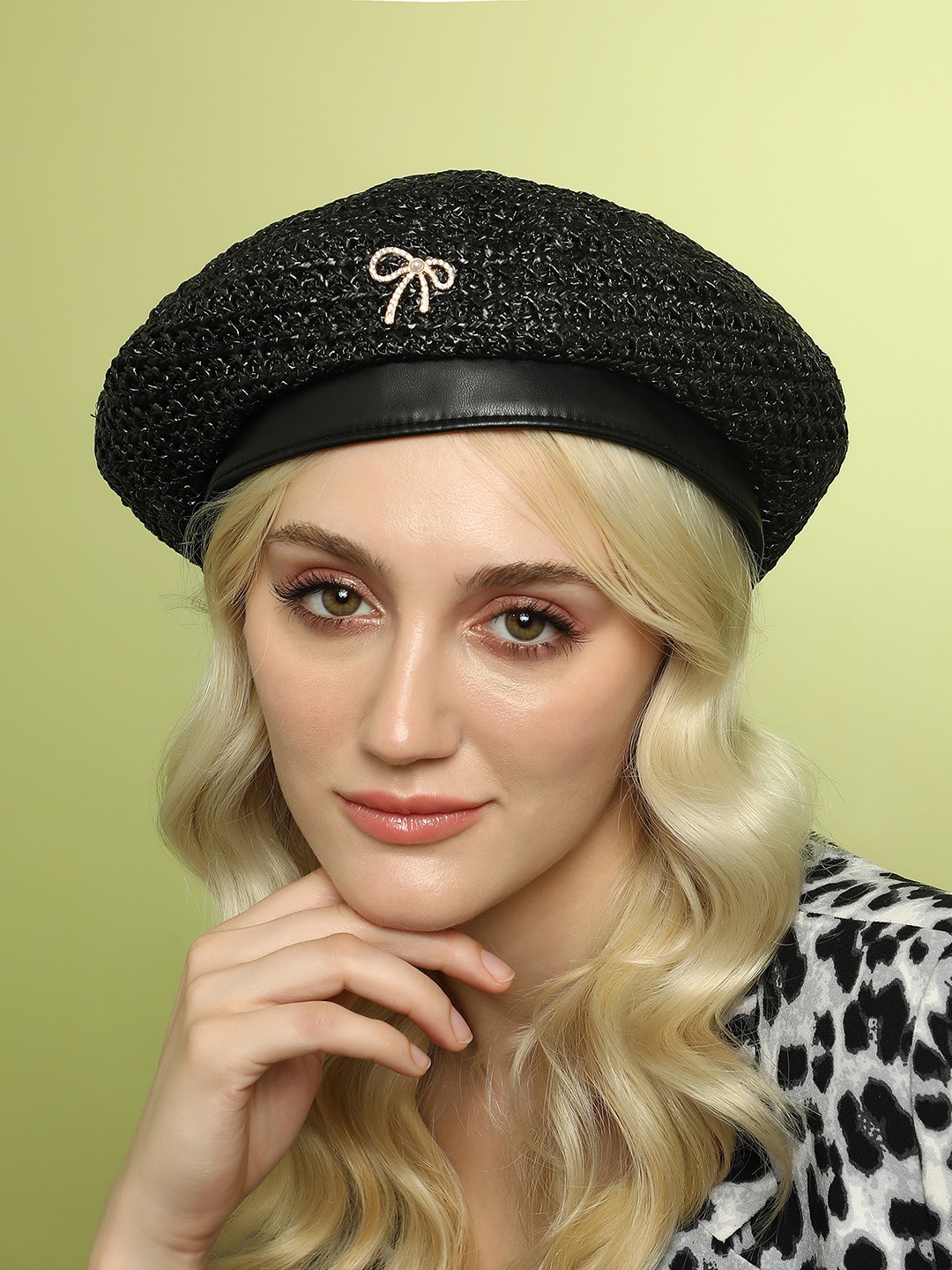 

HAUTE SAUCE by Campus Sutra Women Black Self Design Bucket Hat