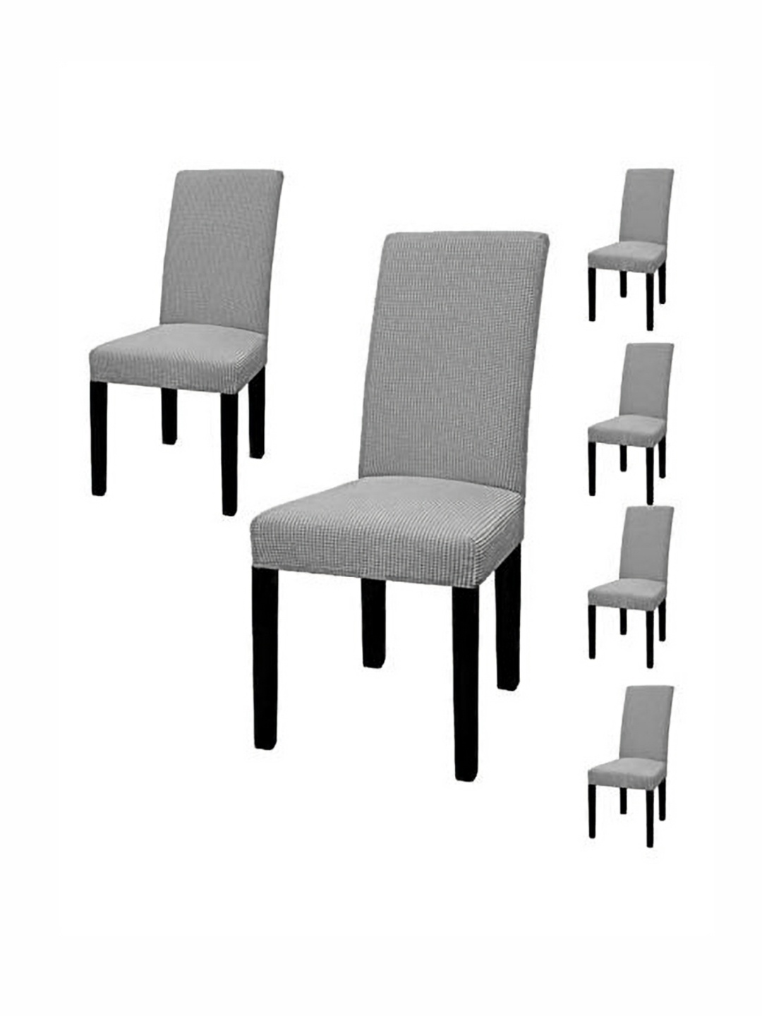 

HOUSE OF QUIRK Grey 6 Pieces Stretchable Chair Covers