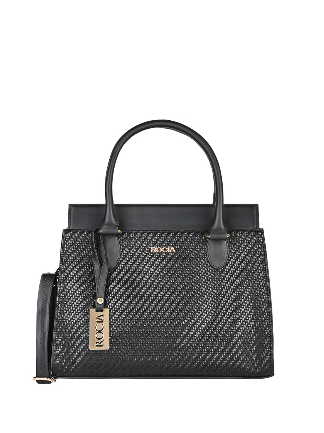 

Rocia Textured PU Structured Shoulder Bag, Black