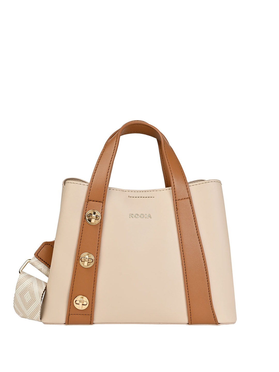 

Rocia PU Structured Handheld Bag, Beige