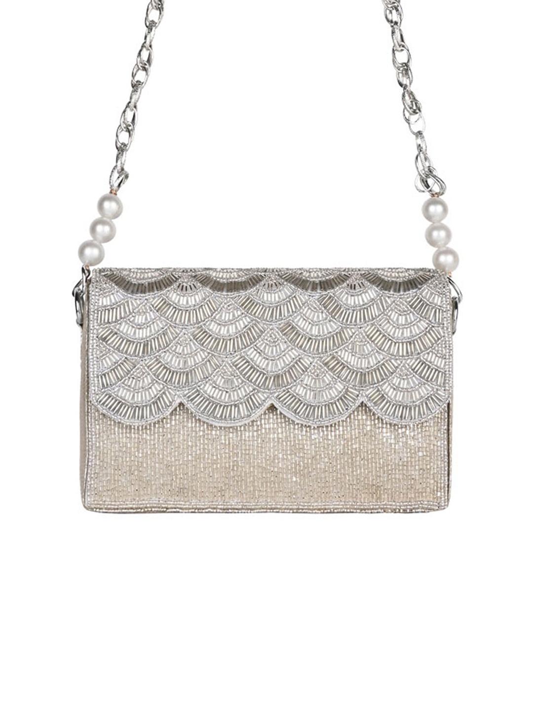 

Rocia Embellished Purse Clutch, Silver