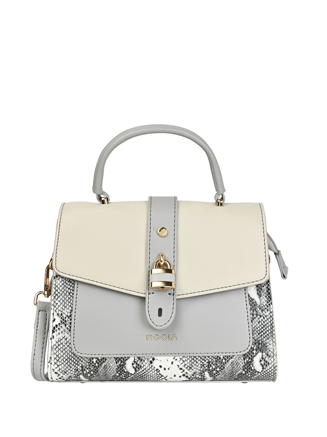 

Rocia Printed PU Bowling Handheld Bag, Grey
