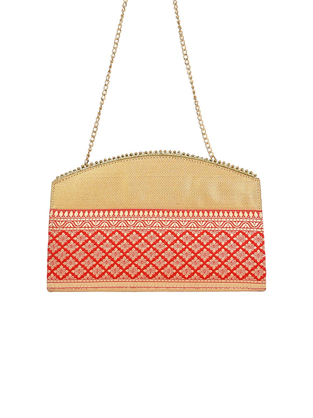 

Rocia Woven Designed Purse Clutch, Red