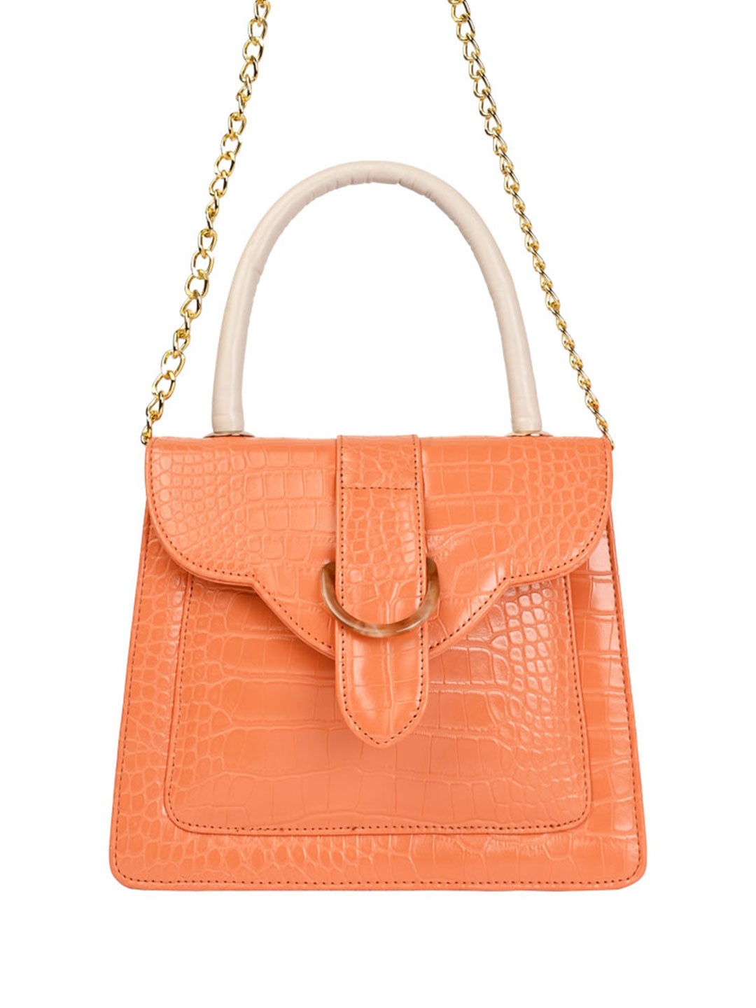 

Rocia Textured PU Structured Handheld Bag, Orange