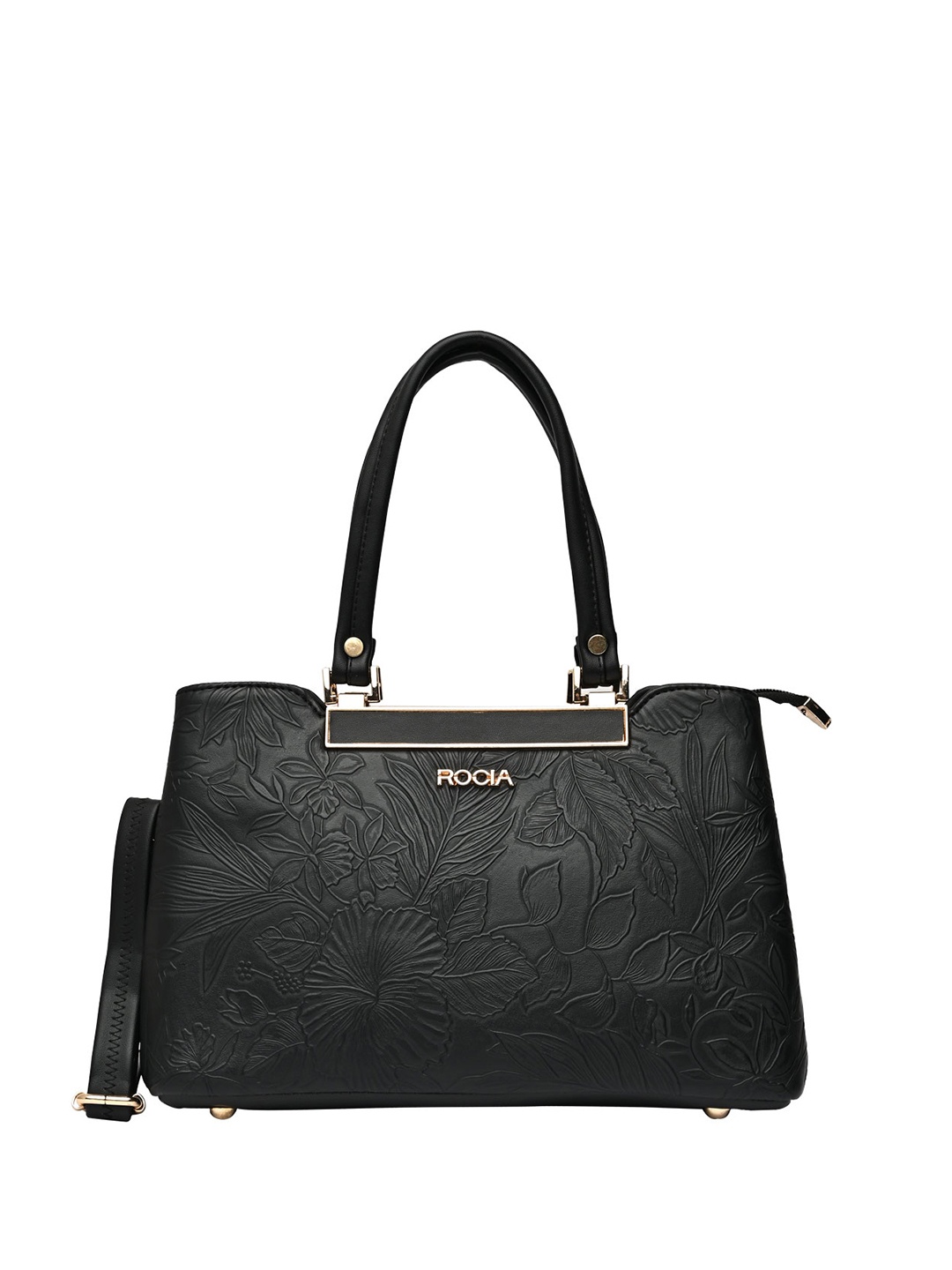 

Rocia Printed PU Structured Shoulder Bag, Black