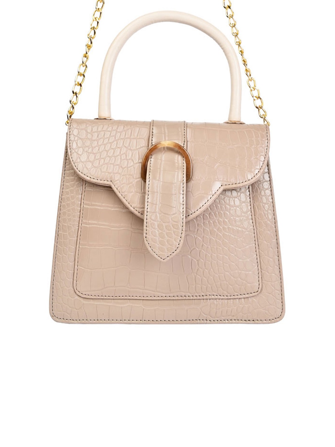 

Rocia Textured PU Structured Handheld Bag, Beige