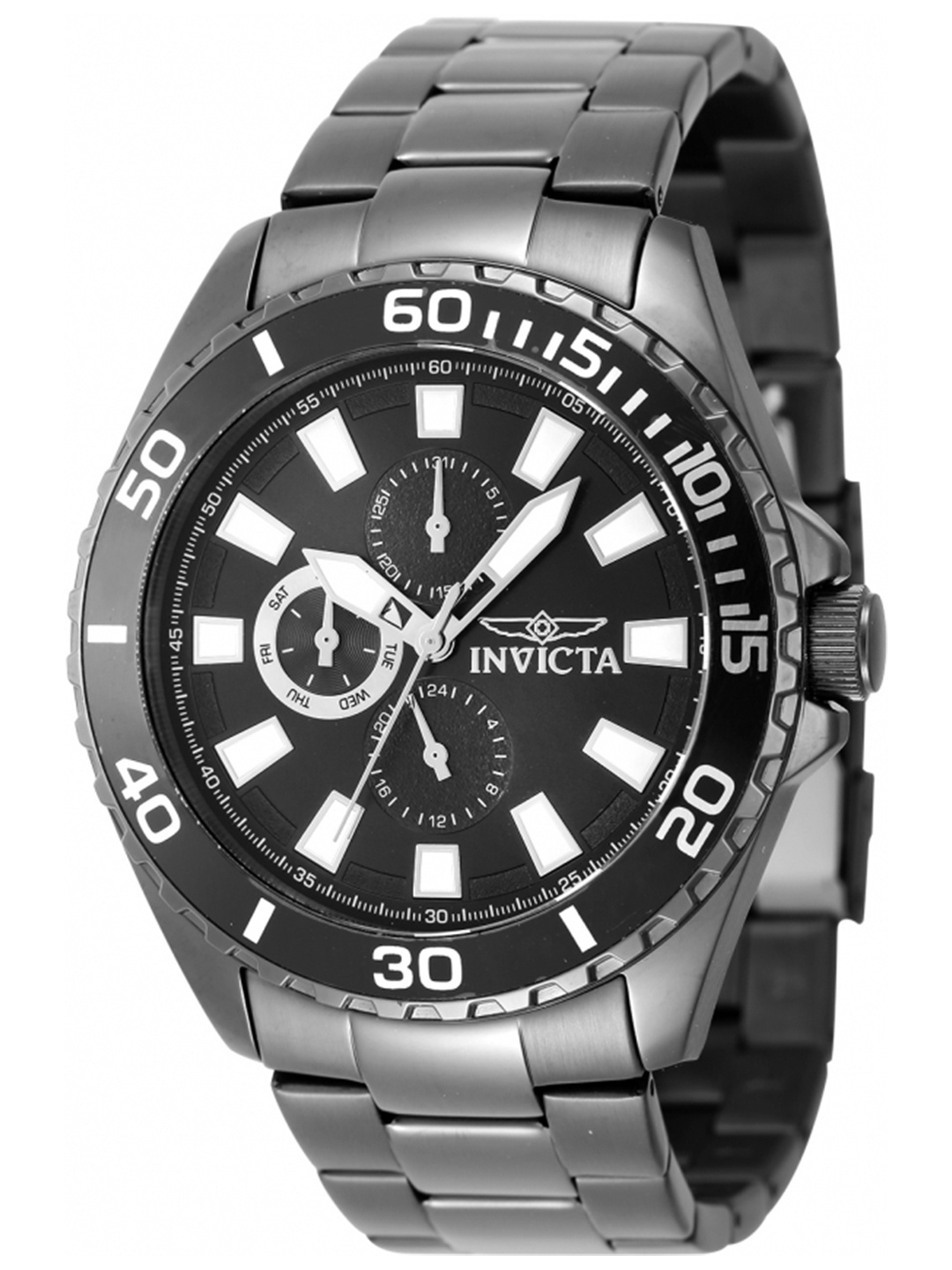 

Invicta Men Dial & Stainless Steel Bracelet Style Straps Analogue Watch 47556, Black