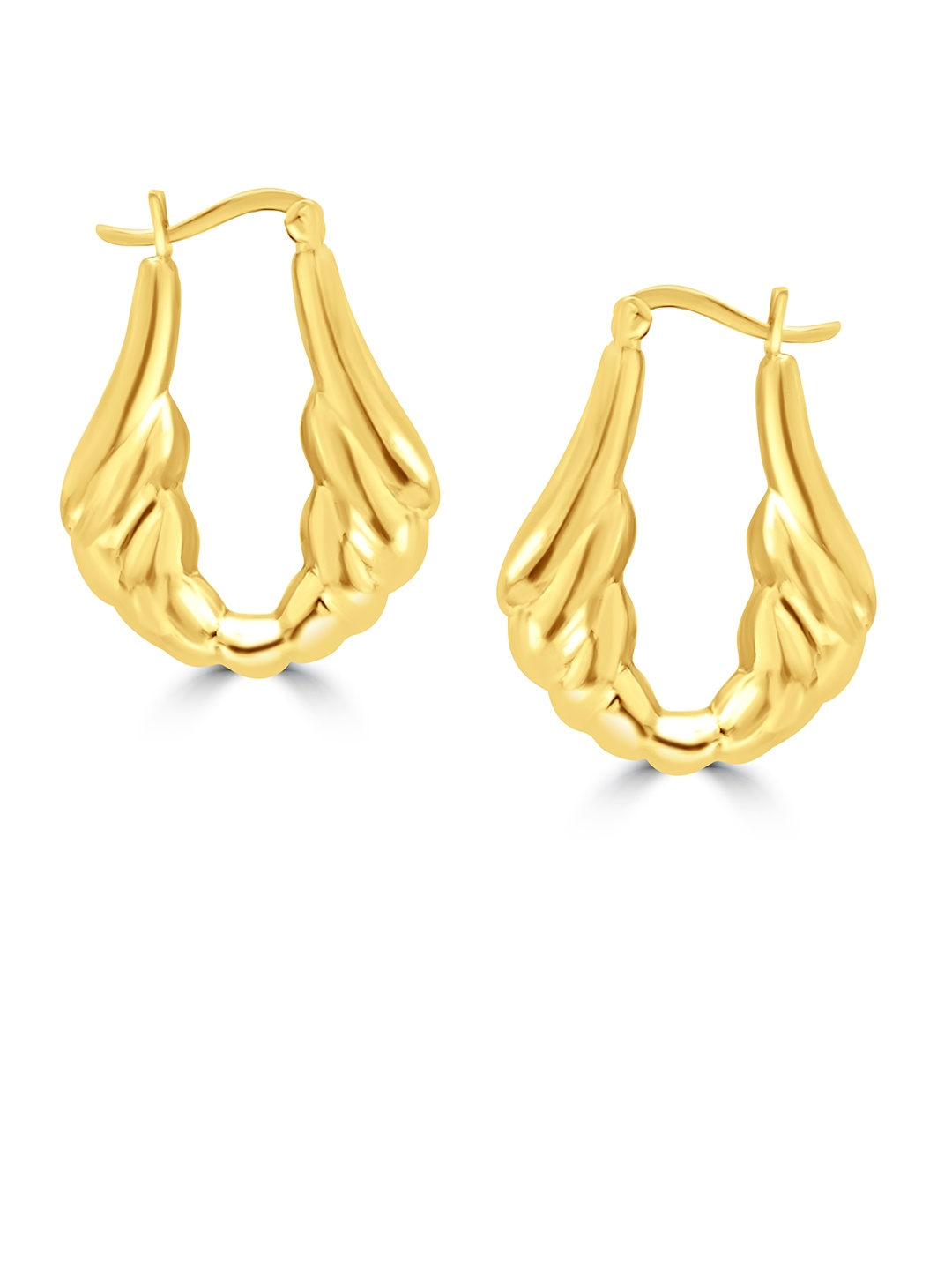 

925 SILLER 925 Pure Silver Textured Gold Plated Double Dolphin Twist Earrings