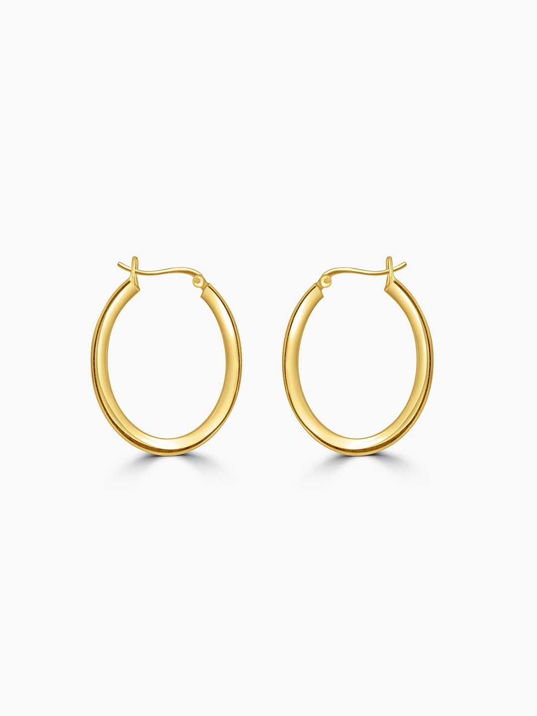 

925 SILLER Sterling Silver Gold Plated Hoop Earrings