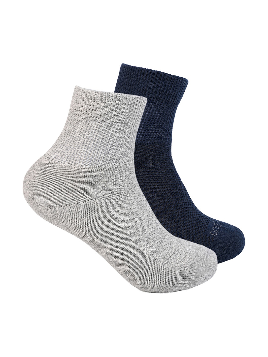 

One8 Men Pack Of 2 Cotton Ankle-Length Socks, Grey