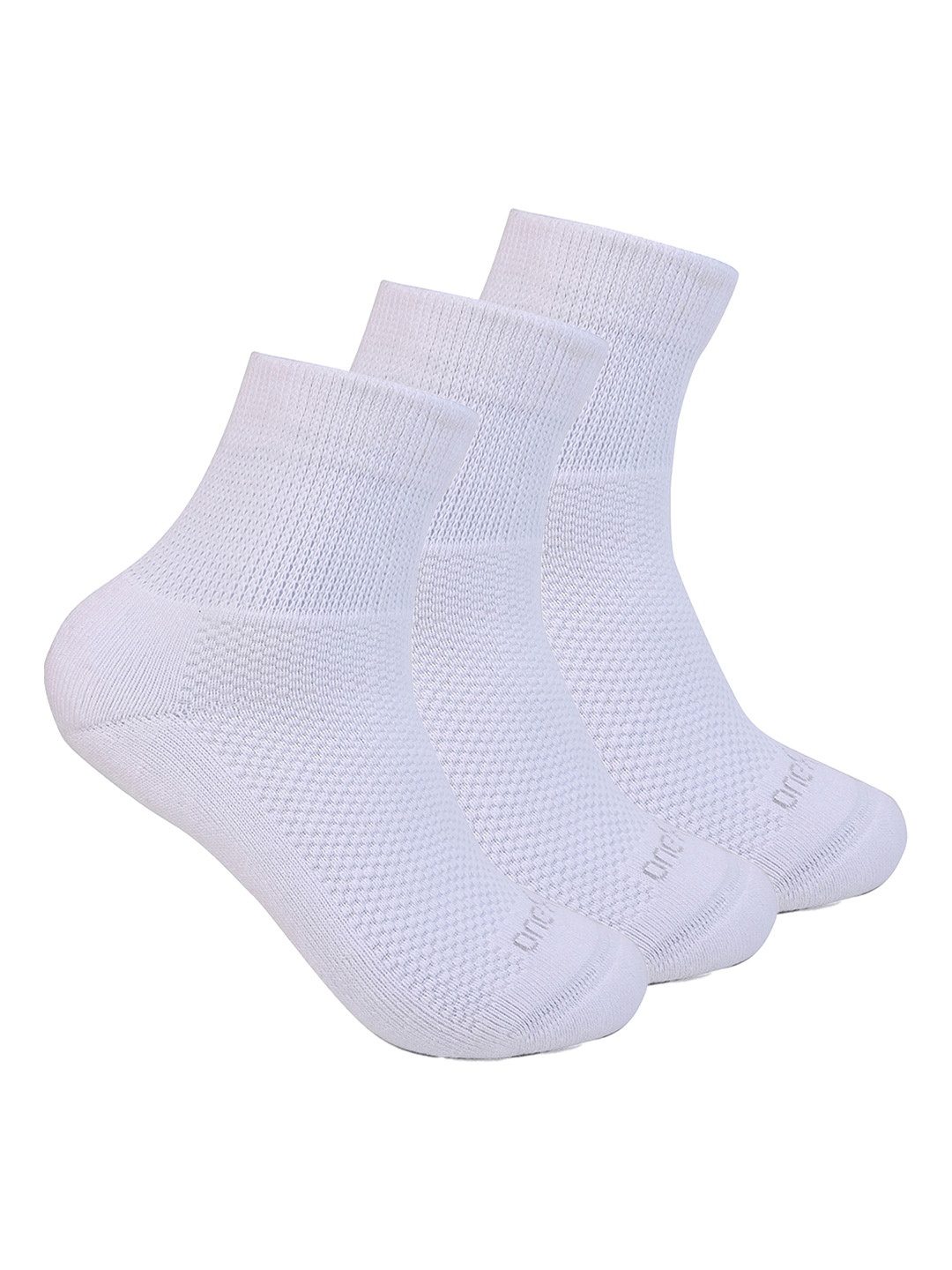 

One8 Men Pack Of 3 Breathable Above Ankle-Length Socks, White