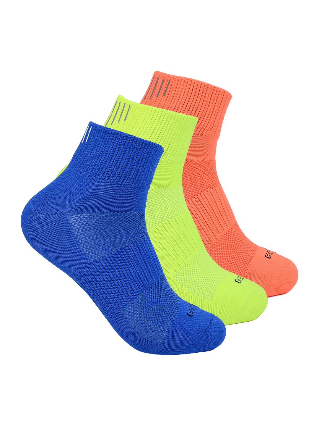 

One8 Men Pack Of 3 Reflective Above Ankle Gym Socks, Blue