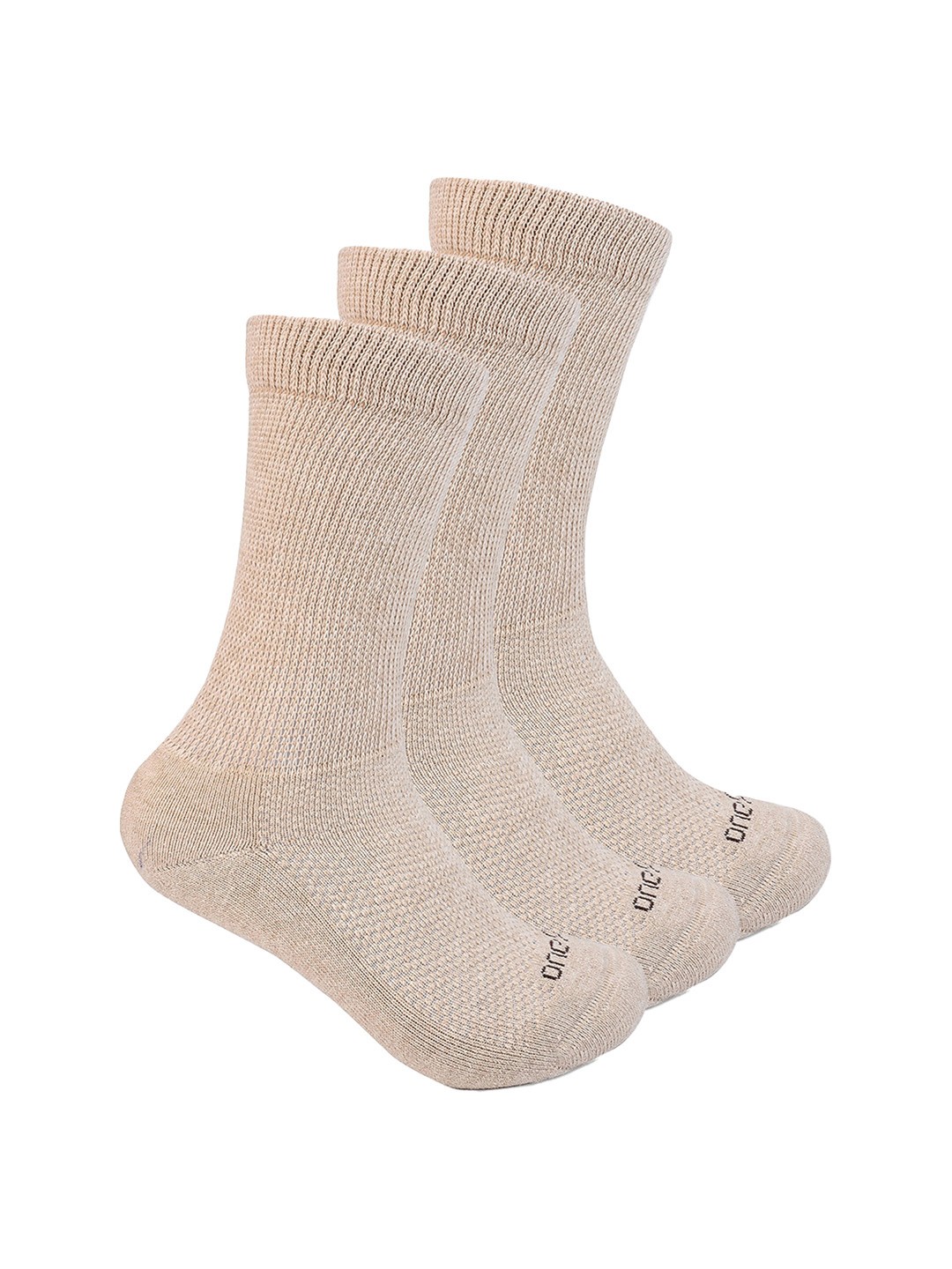 

One8 Men Pack Of 3 Printed Cotton Above Ankle-Length Socks, Beige